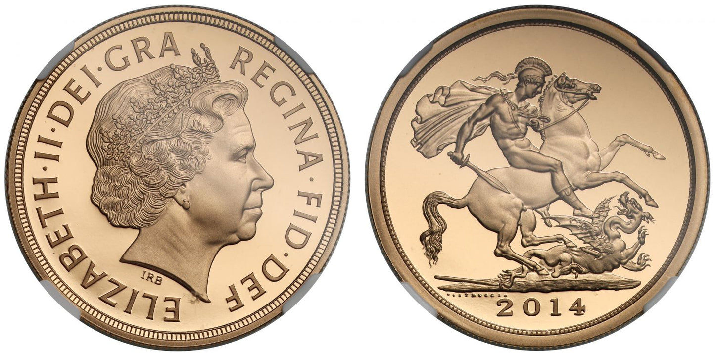 Elizabeth II 2014 proof Five-Pounds PF70 UCAM