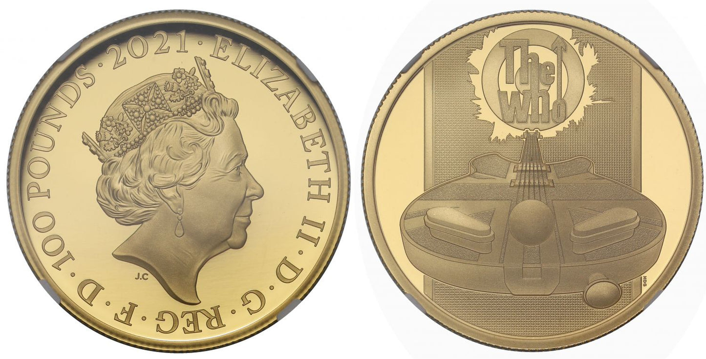 * Elizabeth II 2021 gold PF70 UC 1oz The Who