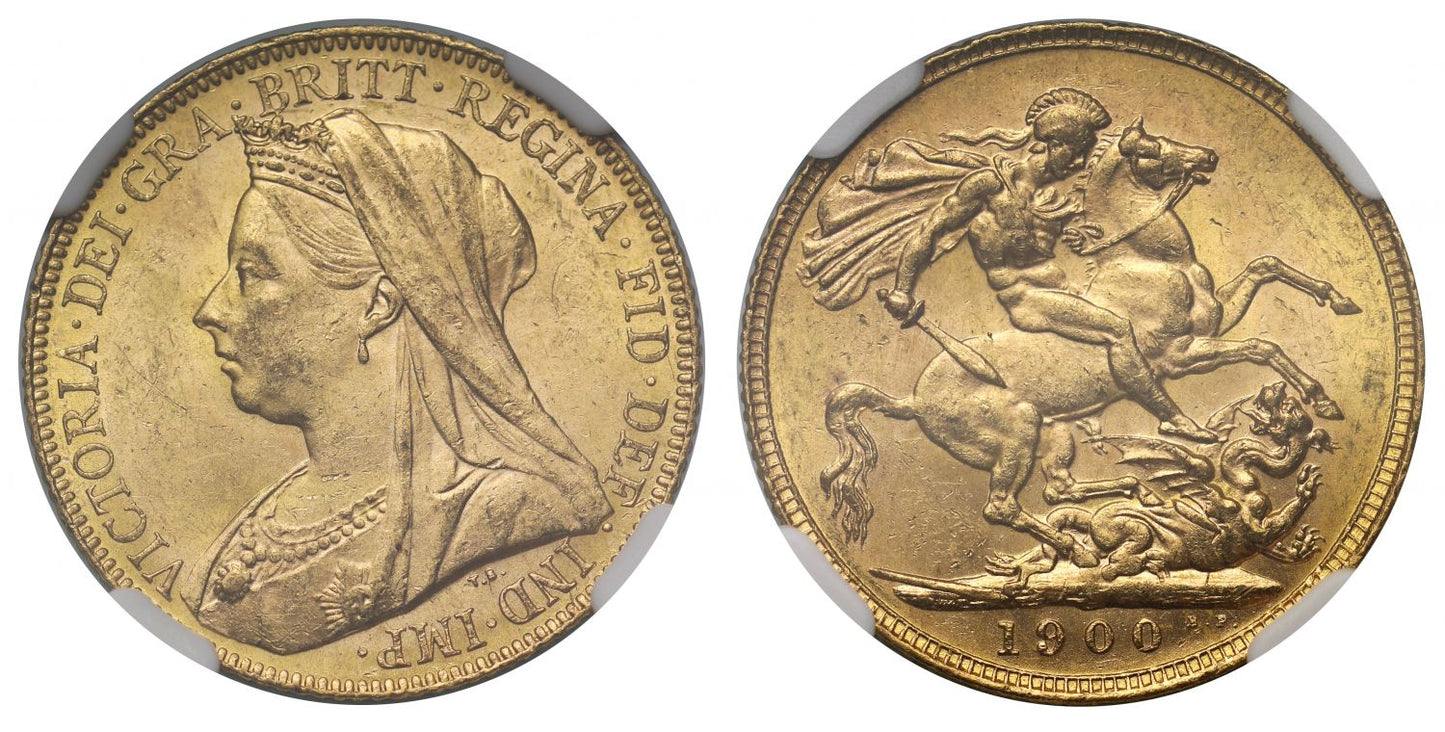 Victoria 1900 Sovereign, old head MS62