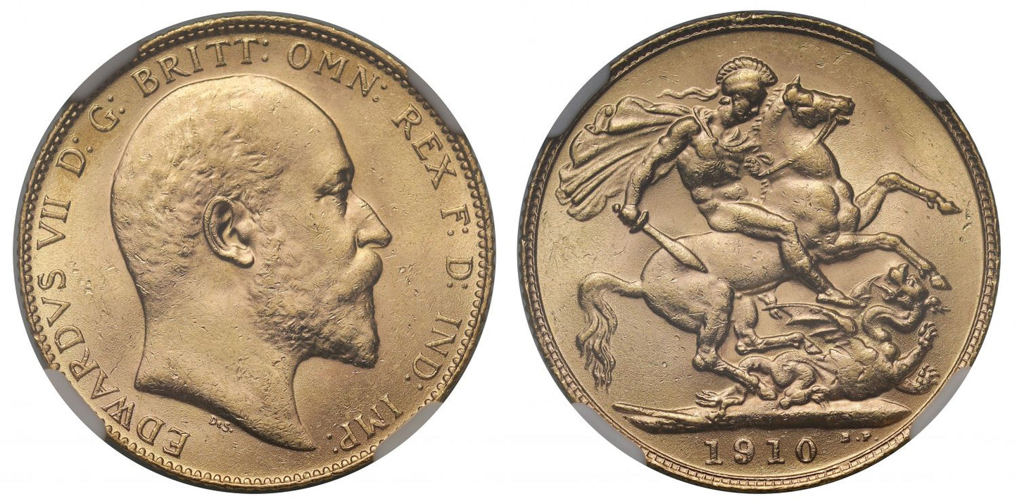 Edward VII 1910 Sovereign MS62+