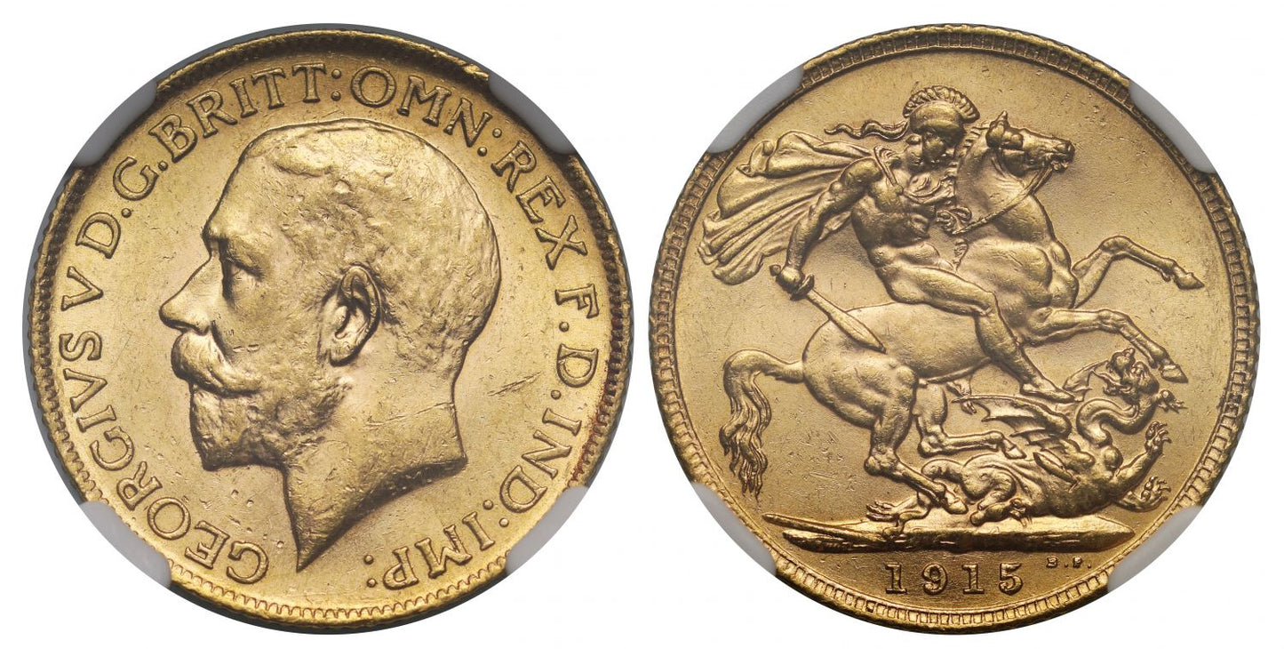 George V 1915 Sovereign MS62