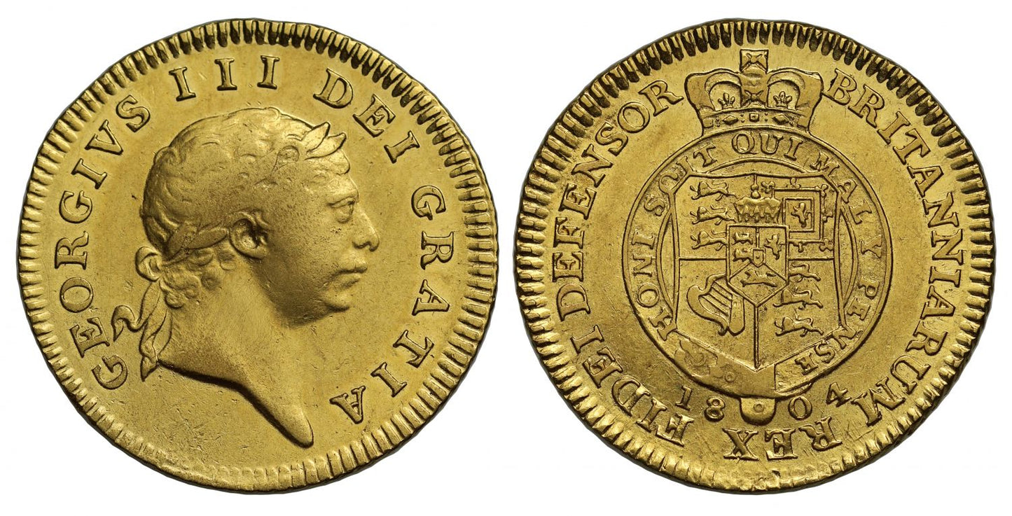 George III 1804 Half Guinea, first year of final type, Iverson dies 1/A