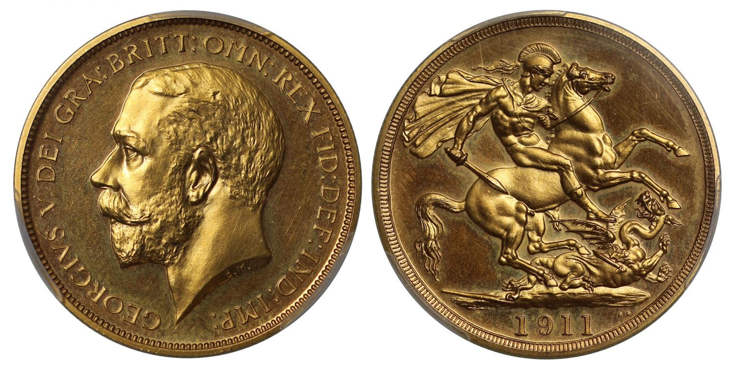 George V 1911 proof Two Pounds, Coronation issue, PR64