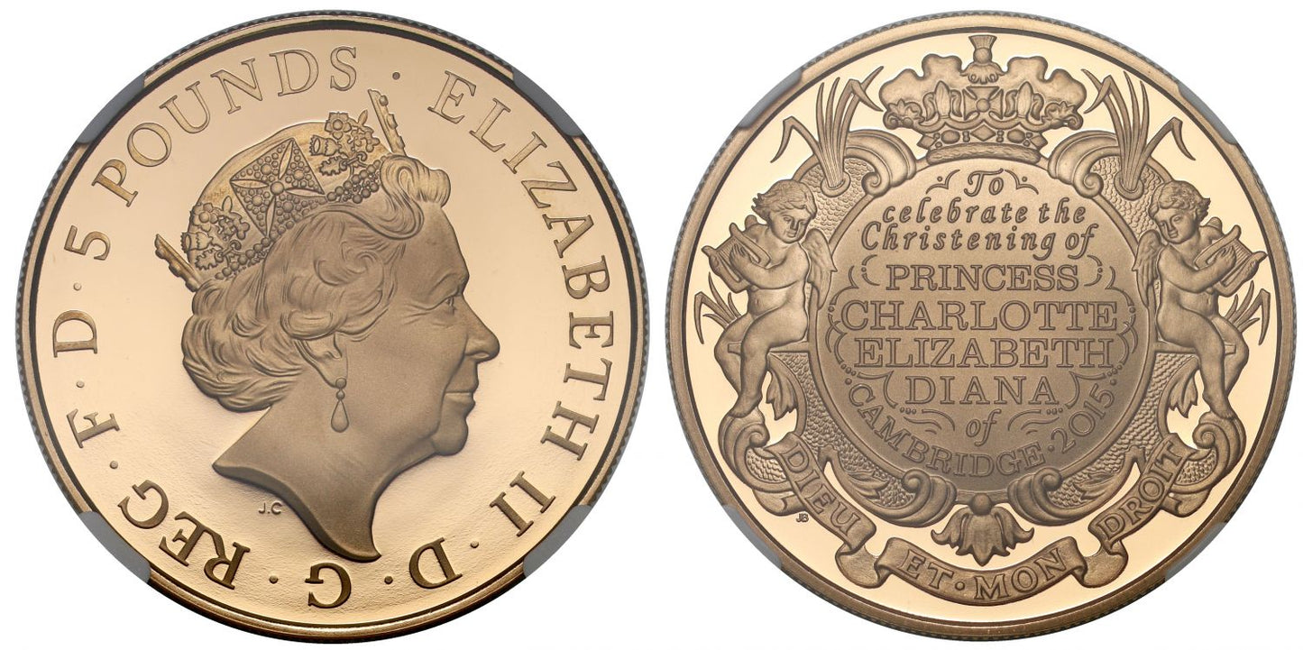 Elizabeth II 2015 PF69 UC Five-Pounds Charlotte Christening