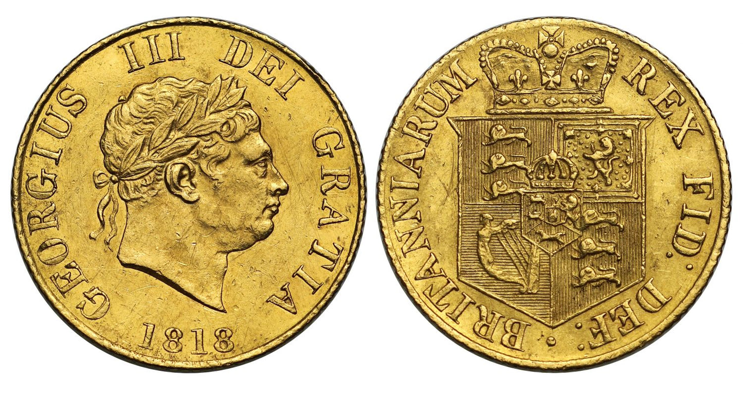 George III 1818 Half-Sovereign, scarce second year of issue