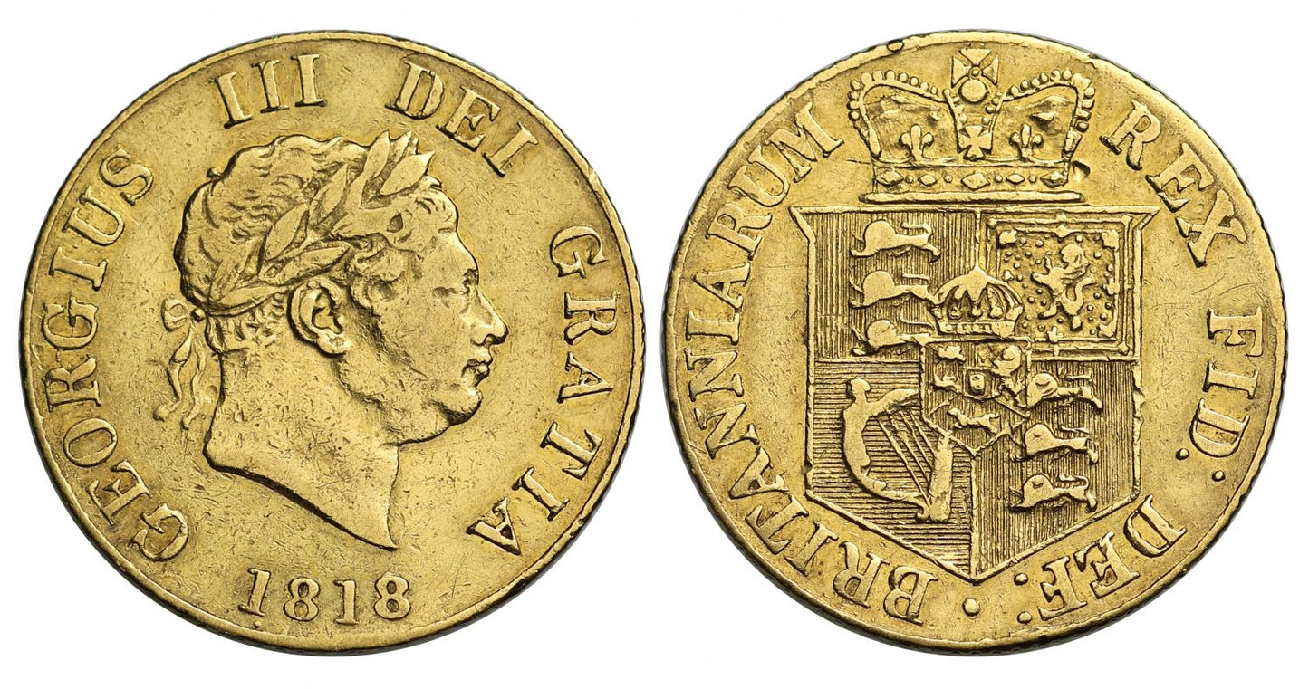 George III 1818 Half-Sovereign, second year for denomination