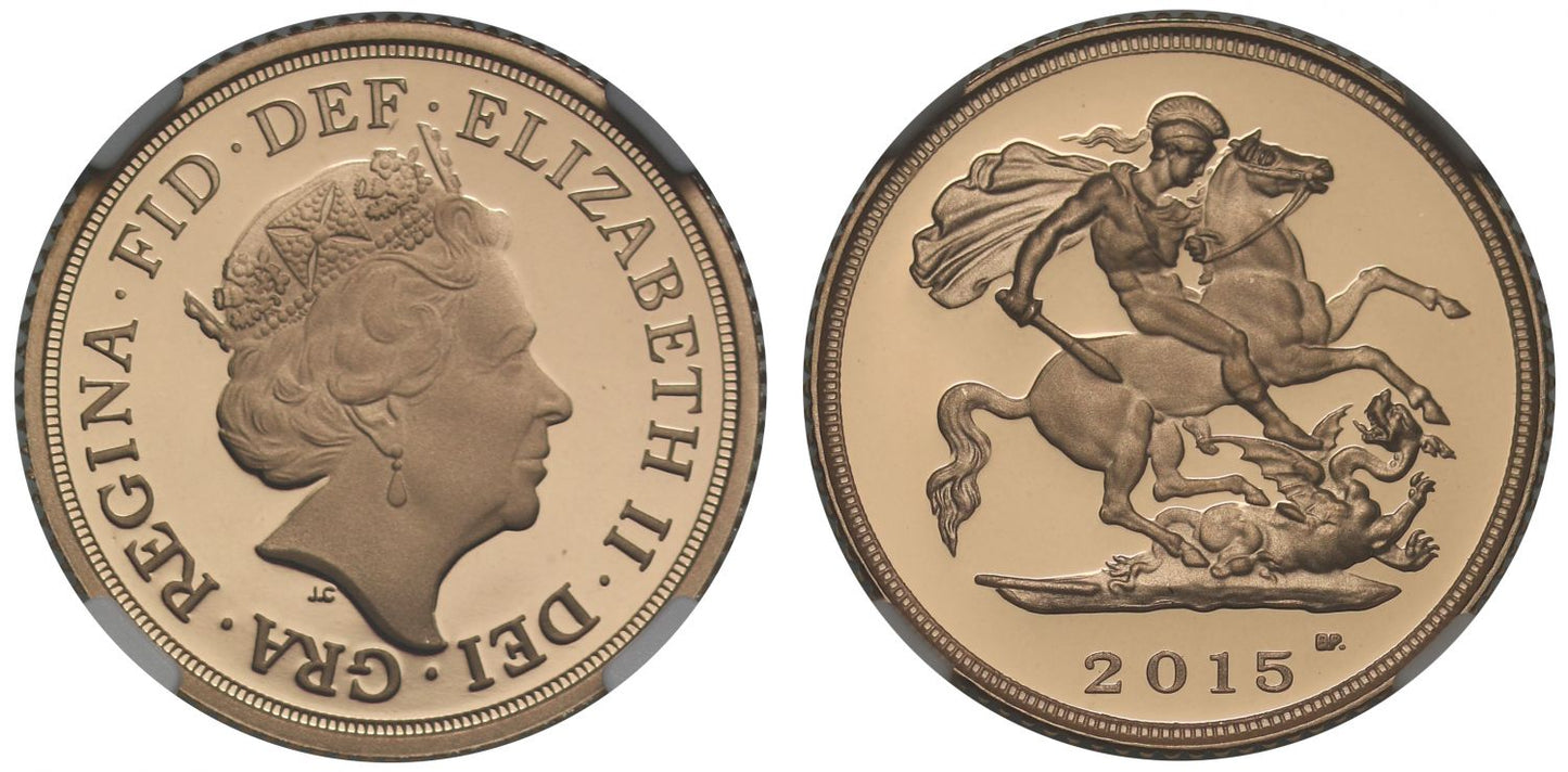 Elizabeth II 2015 PF70 UCAM Half-Sovereign JC