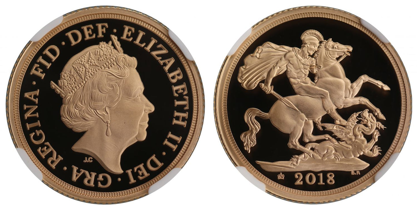 Elizabeth II 2018 PF70 UCAM Sovereign Sapphire Privy