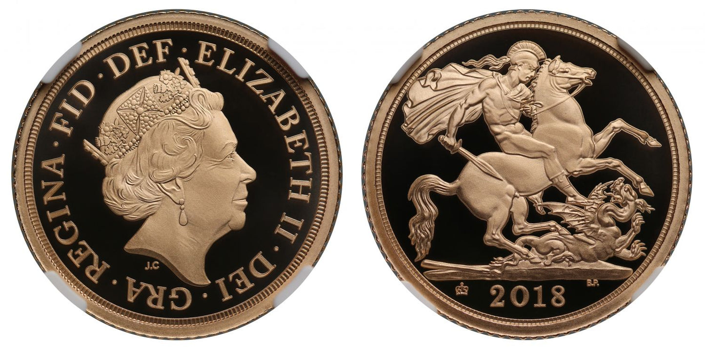 Elizabeth II 2018 PF70 UCAM Half-Sovereign