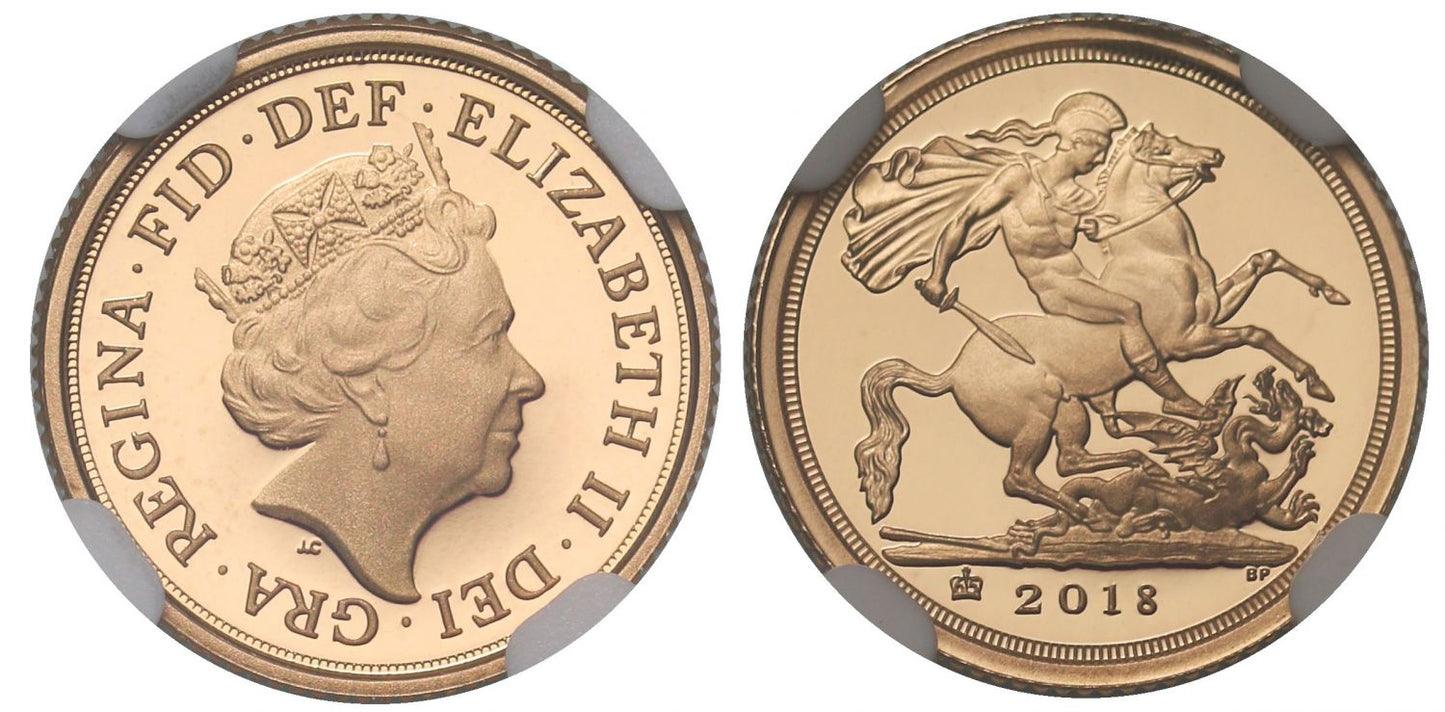 Elizabeth II 2018 proof Quarter-Sovereign PF70 UCAM