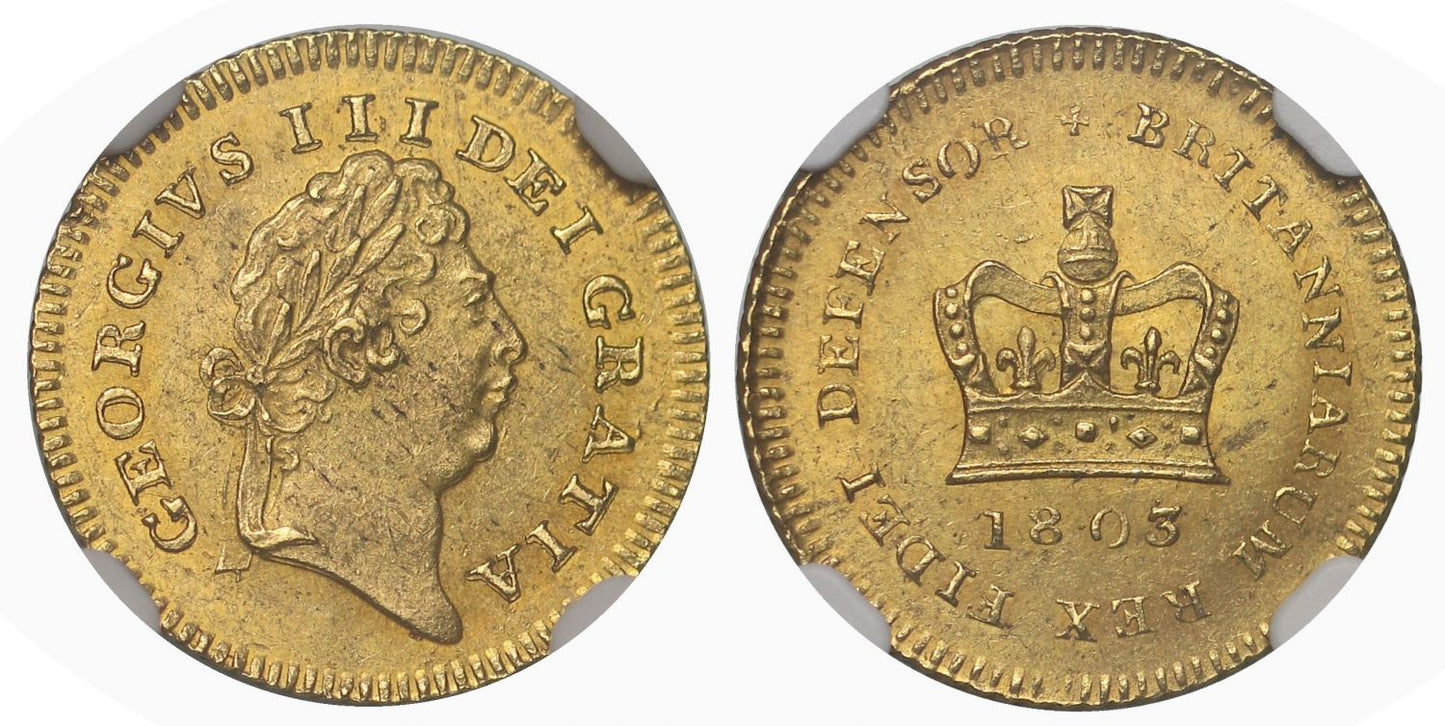 George III 1803 Third-Guinea, last year for second type, MS62