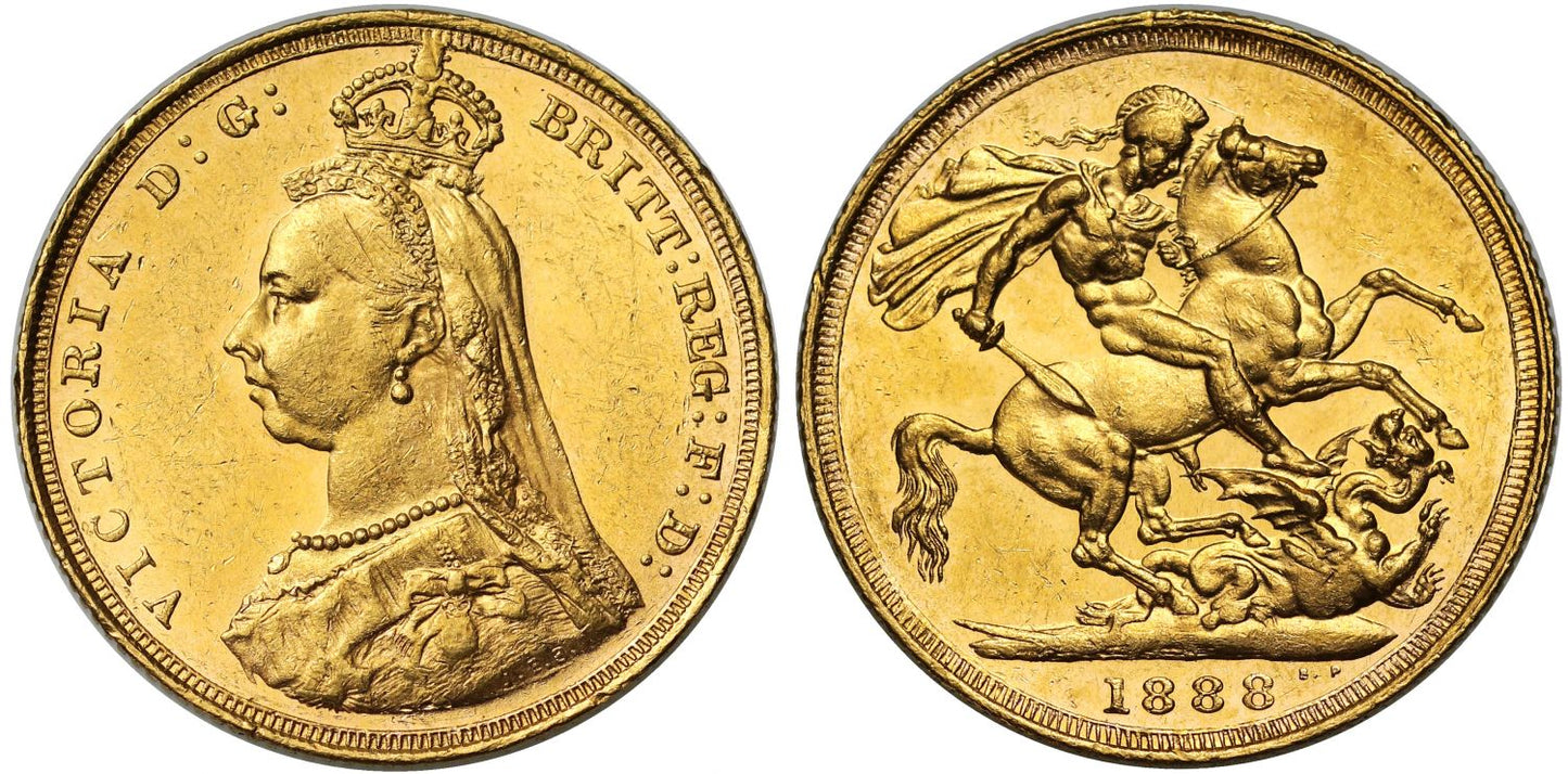 Victoria 1888 S Sovereign Sydney Mint, first legend DISH S9=R2, NGC MS63