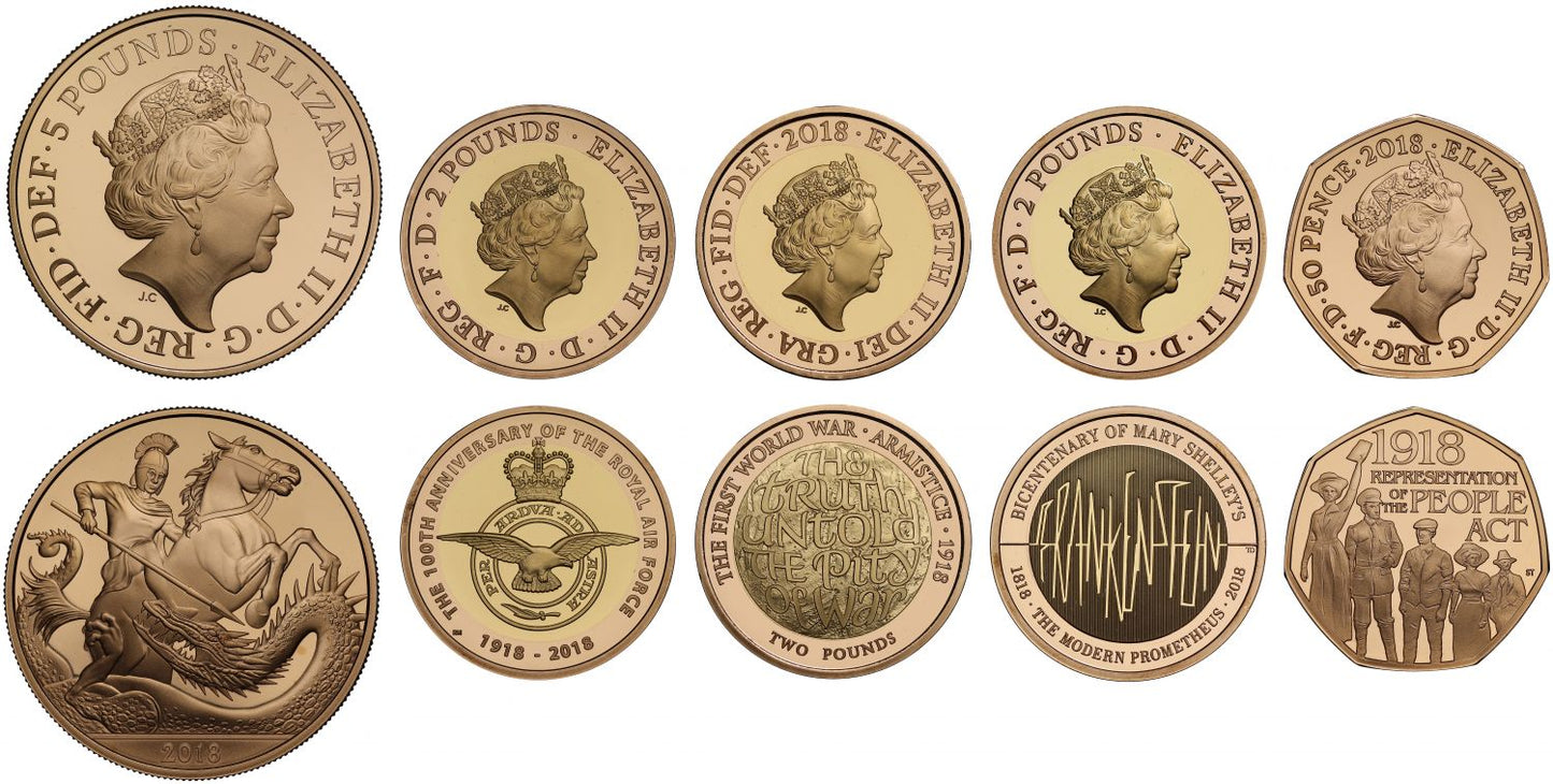 Elizabeth II 2018 5-coin gold proof Set Prince George's Bday
