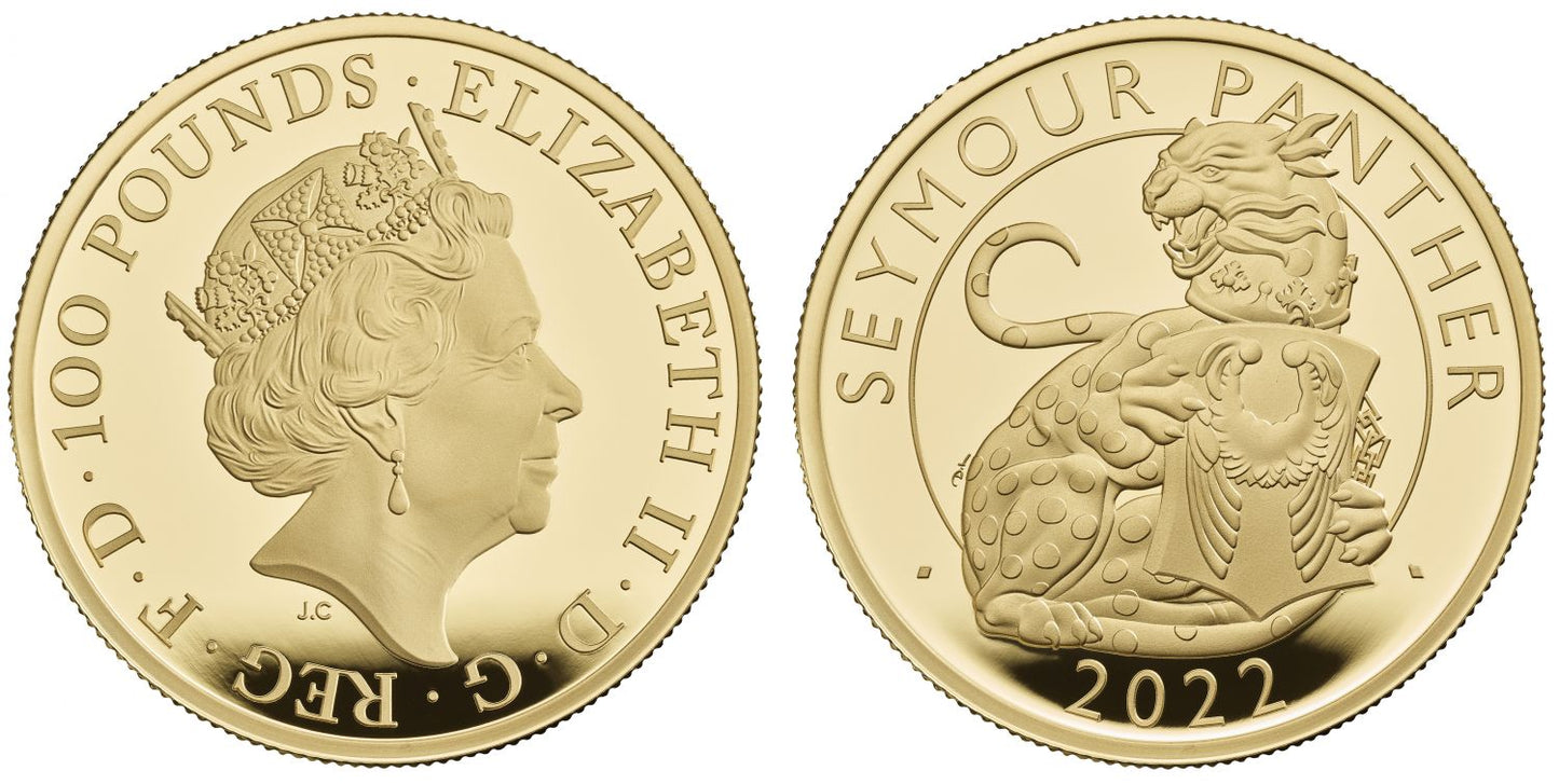 * QEII 2022 gold PF70 UC 1oz Seymour Panther