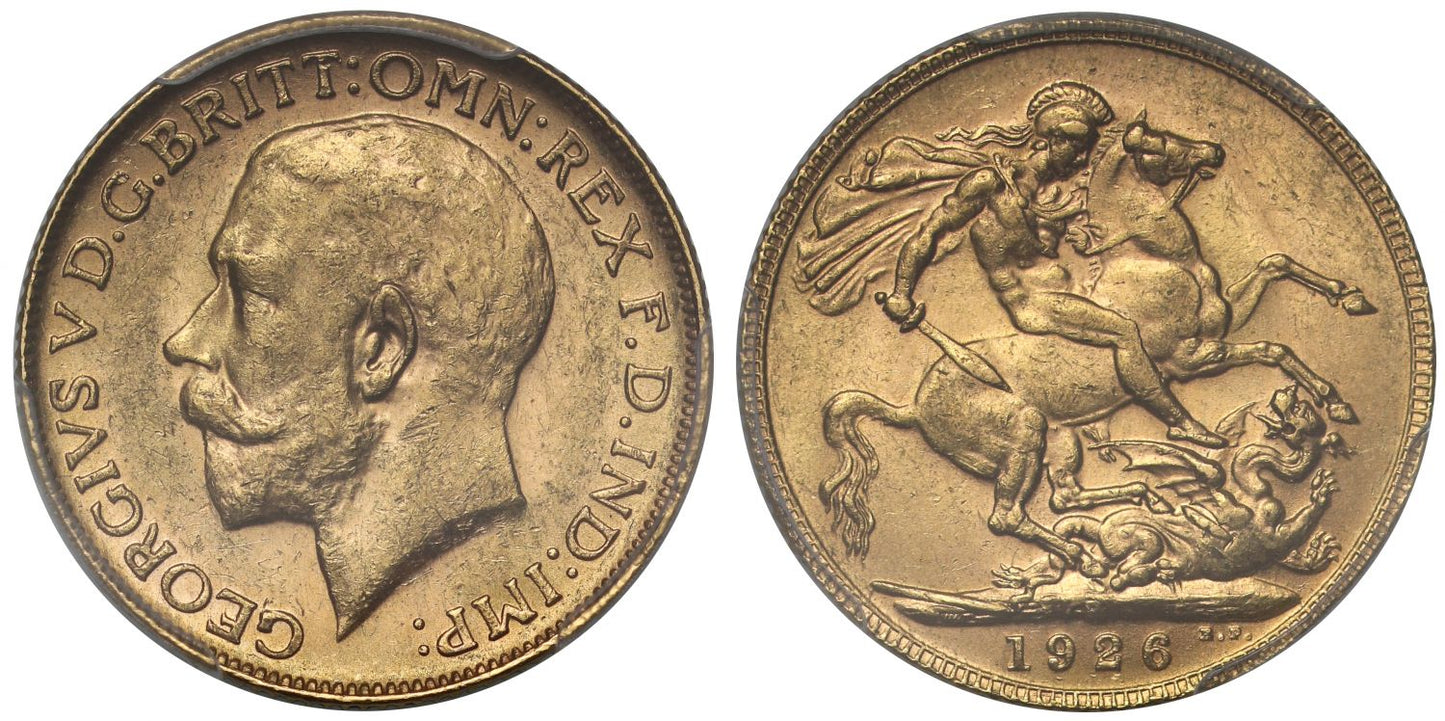 George V 1926-P Sovereign, Perth, MS61