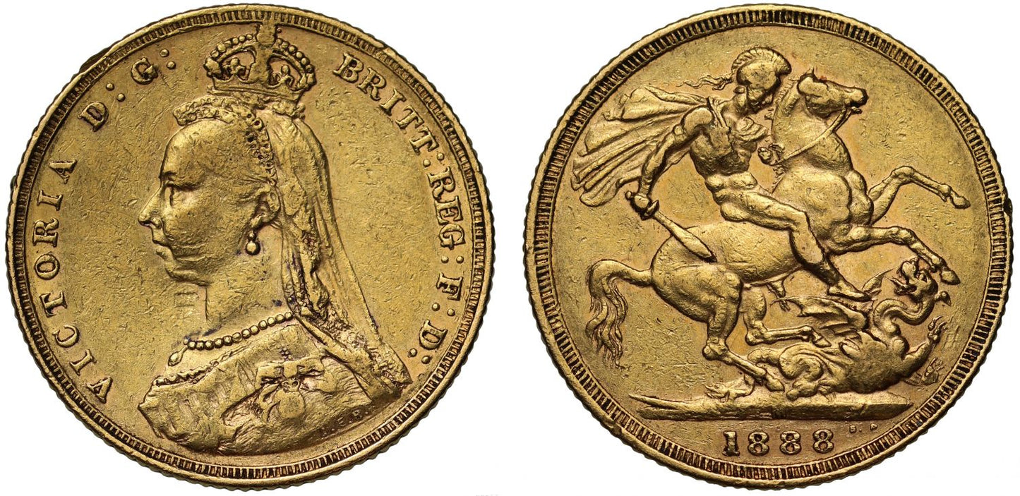 Victoria 1888-M Sovereign Melbourne Mint, first legend