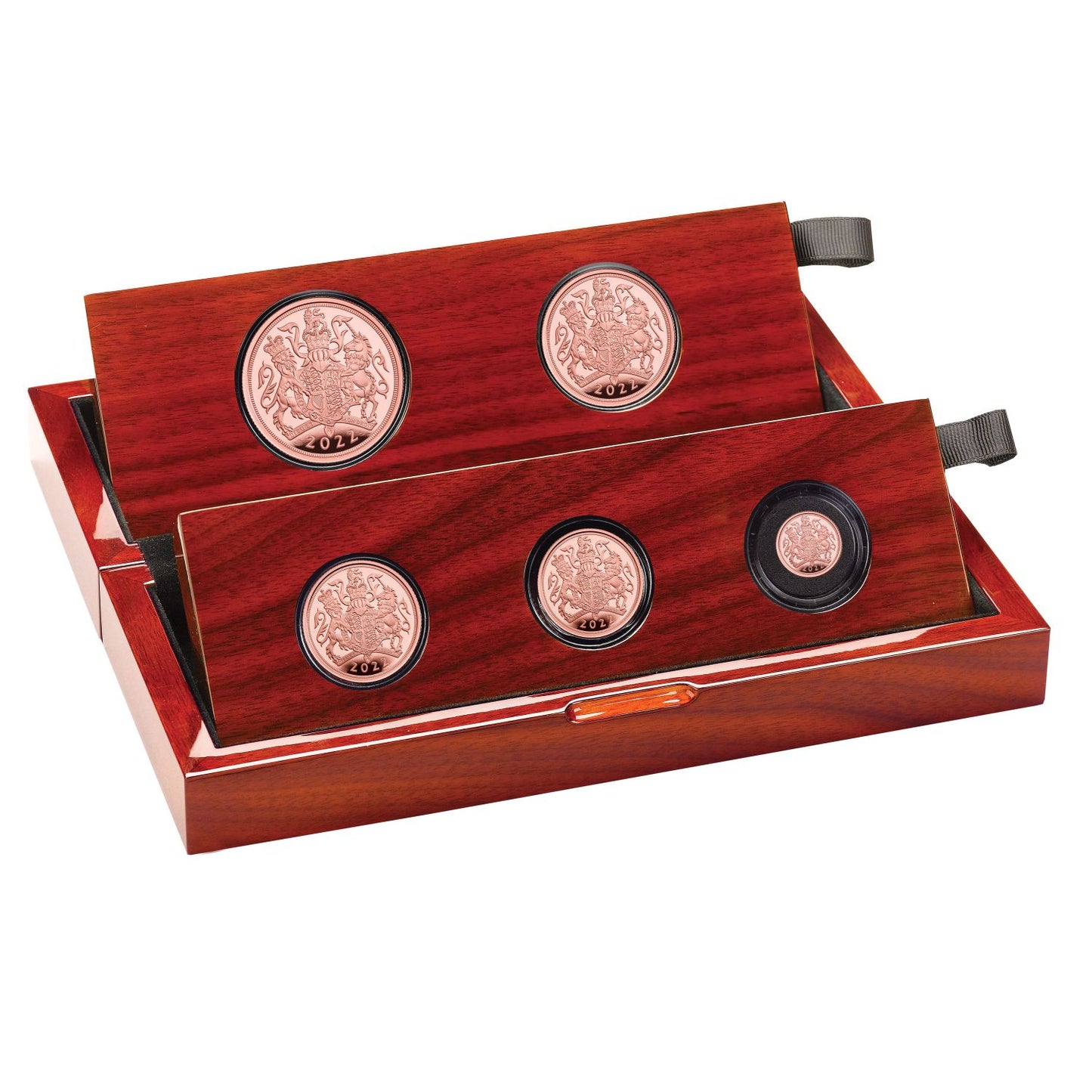 * Elizabeth II 2022 5-coin gold proof Set, one year type