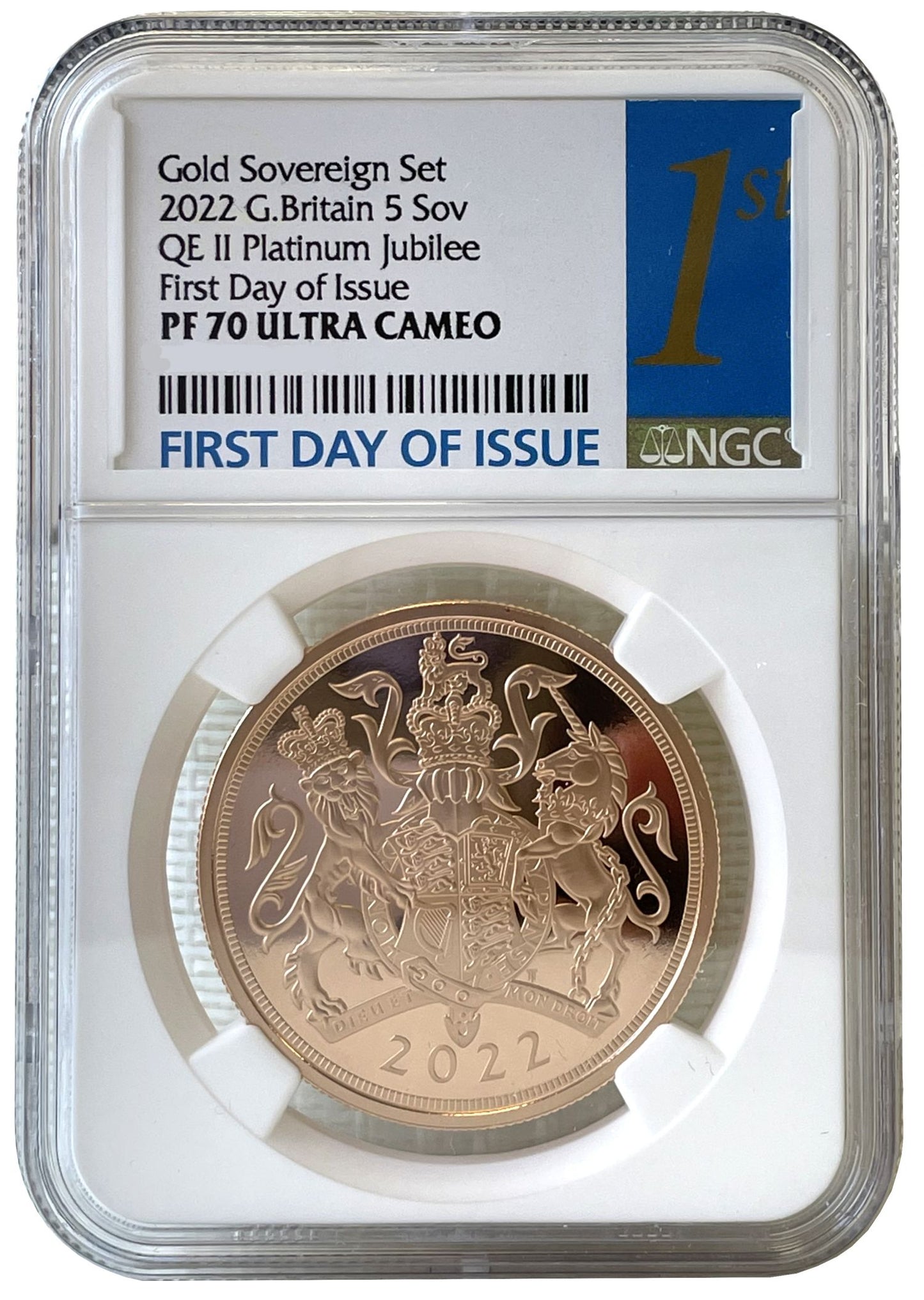 * QEII 2022 proof Five-Pounds PF70 UC FDI