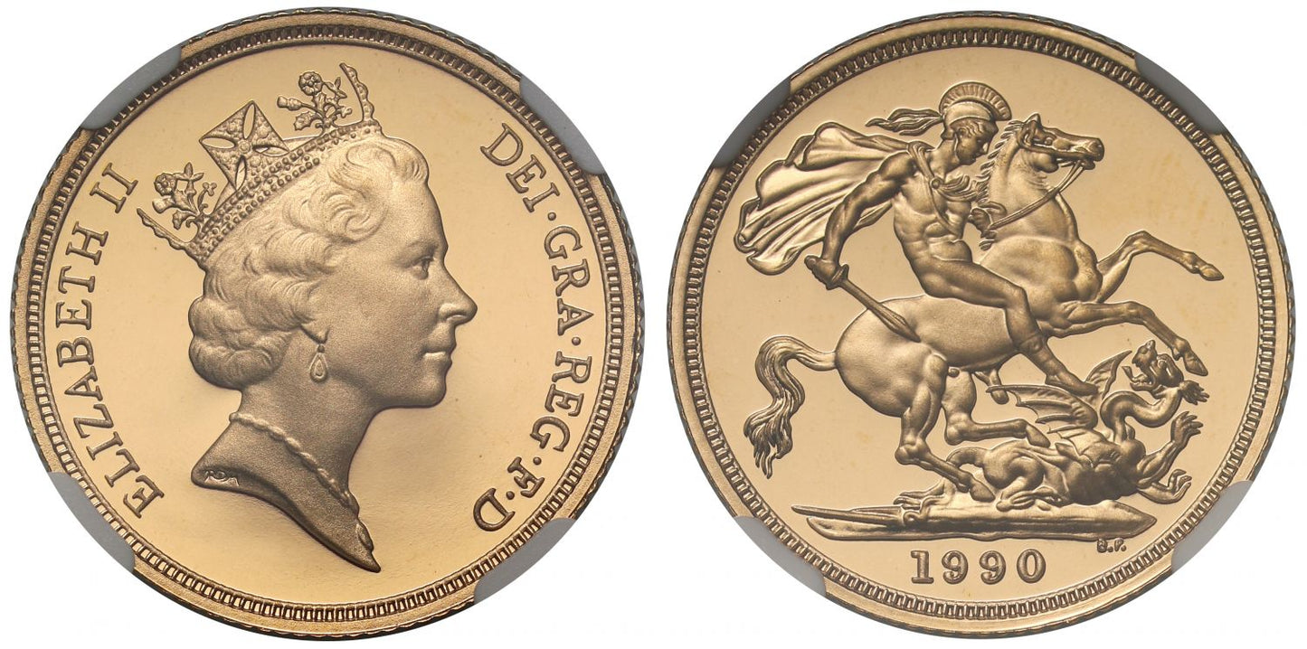 Elizabeth II 1990 proof Sovereign PF69 UCAM