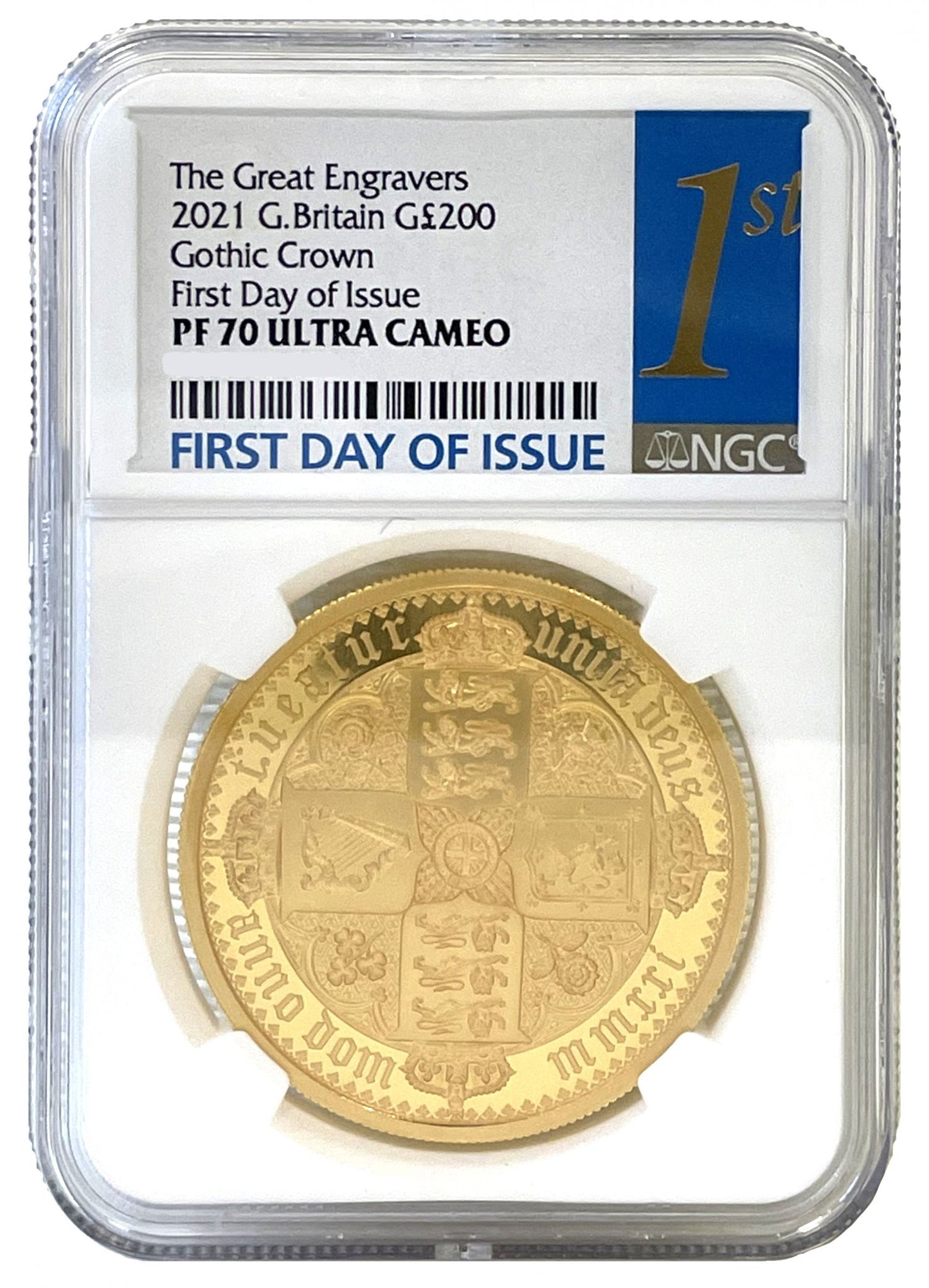 * QEII 2021 gold PF70UC FDI 2oz Gothic Crown QA