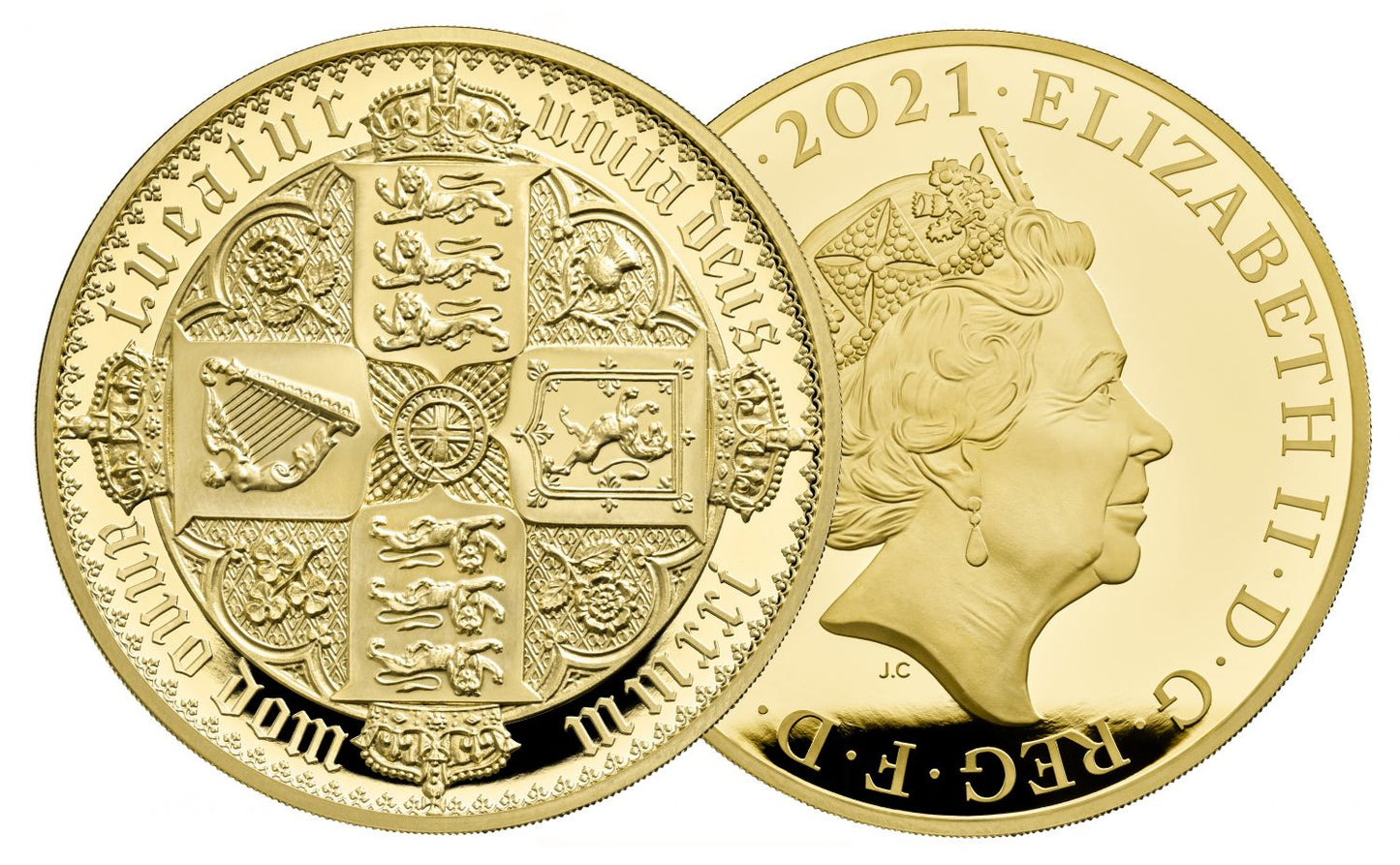 * QEII 2021 gold PF70 UC 5oz Gothic Crown QA