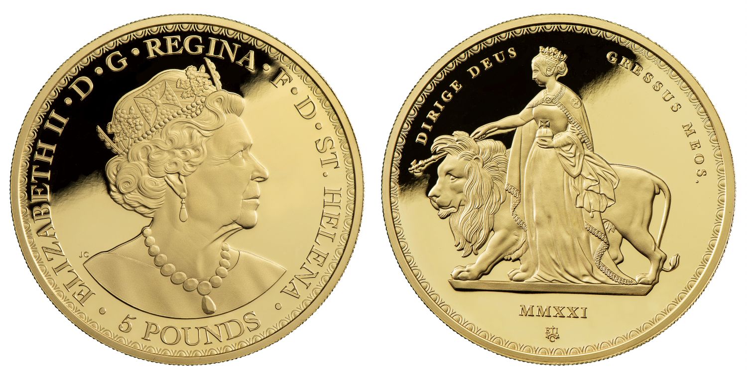 QEII 2021 EIC gold PF70 FDI 2oz Una & Lion