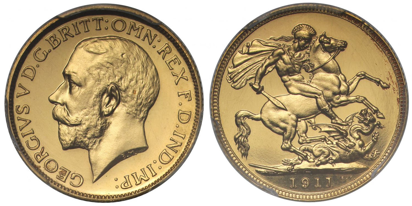George V 1911 proof Sovereign PR62CAM, Coronation issue