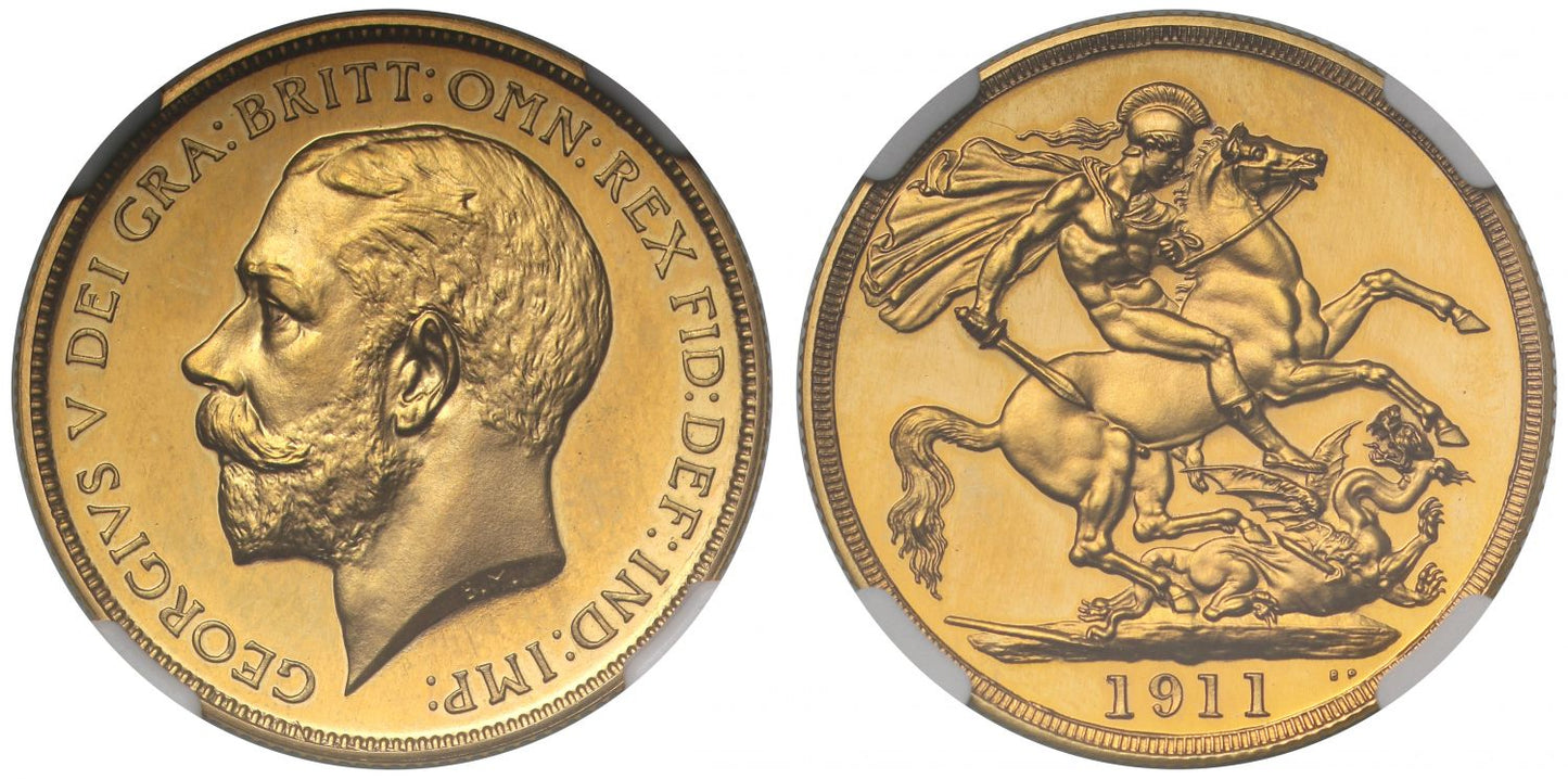 George V 1911 proof Two-Pounds, PF64, Coronation issue