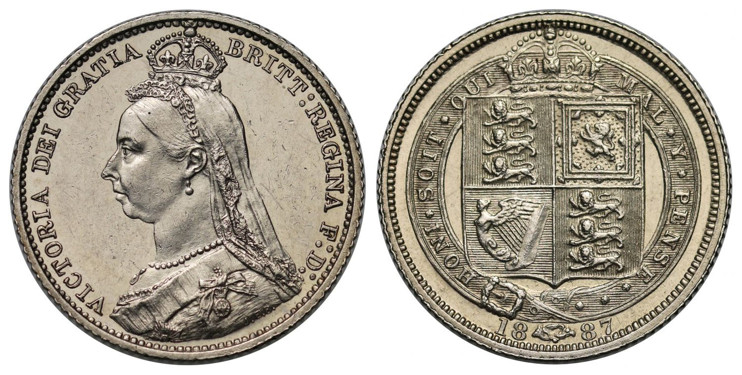 Victoria 1887 Sixpence, Jubilee issue, JEB on truncation, extremely rare