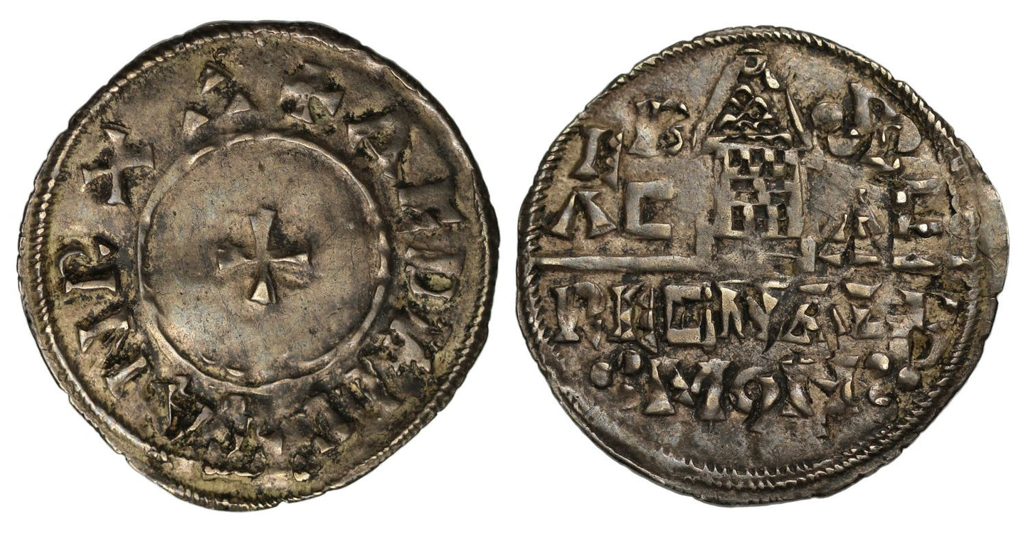 Aethelstan Penny, Church building type, York, Regnald, AU55, ex Oldknow