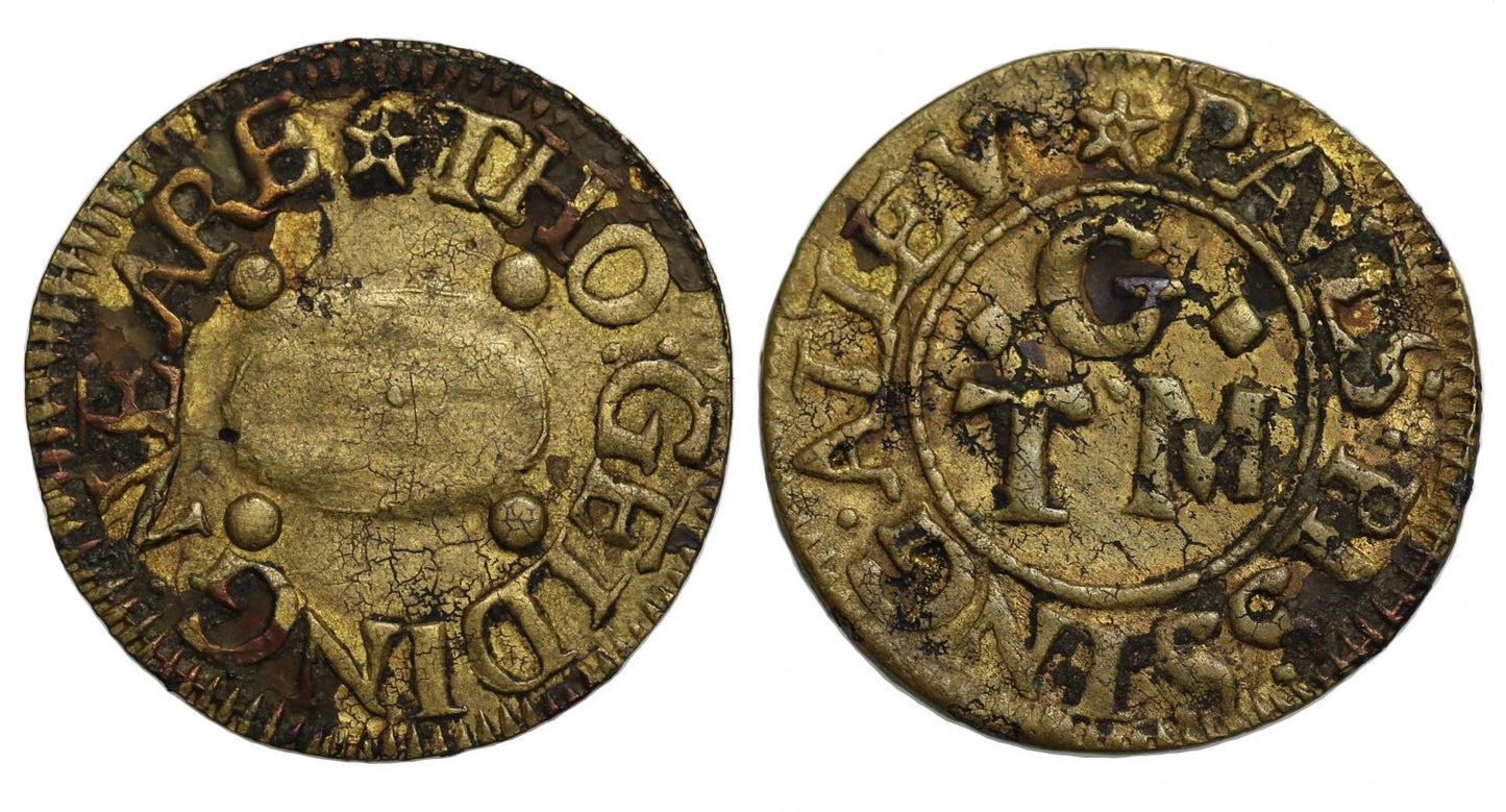 Thomas Gelding farthing of Pissing Alley, St Pauls London 17th Century undated