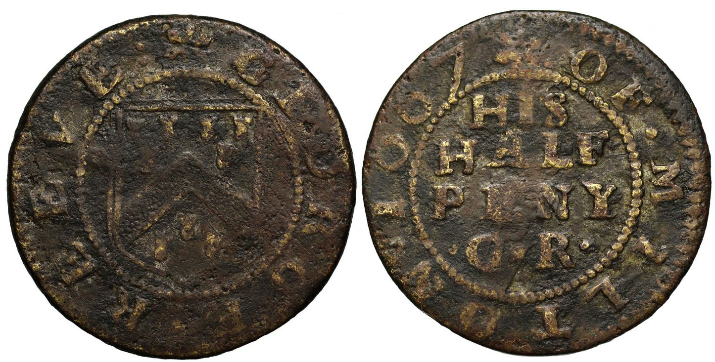 17th Century Kent Halfpenny, Milton next to Sittingbourne, George Reeve, 1667