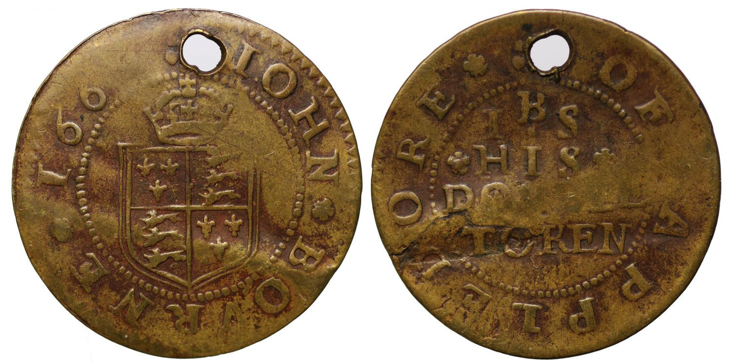17th Century Kent Token, Appledore, John Bourne, Halfpenny 1669