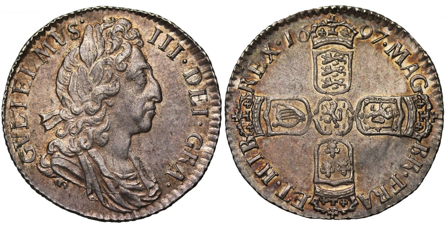 William III 1697 third bust Sixpence, ex La Riviere Collection