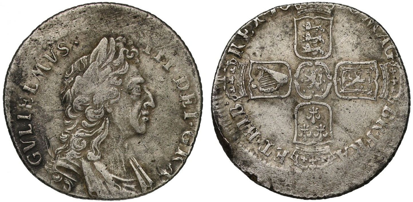 William III 1696 Shilling offcentre mistriking