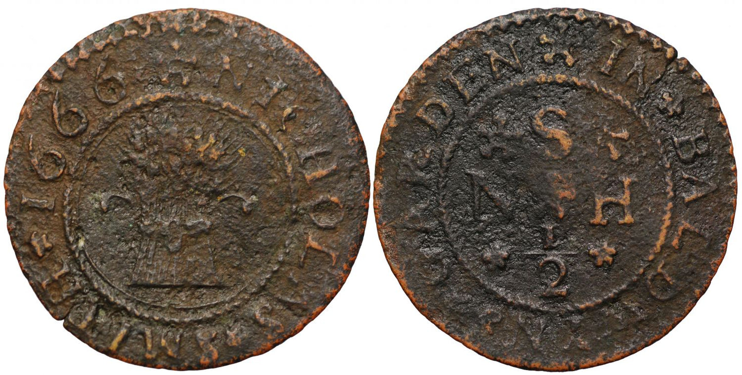 17th Century London, Baldwins Garden, Nicholas Smith Halfpenny 1666