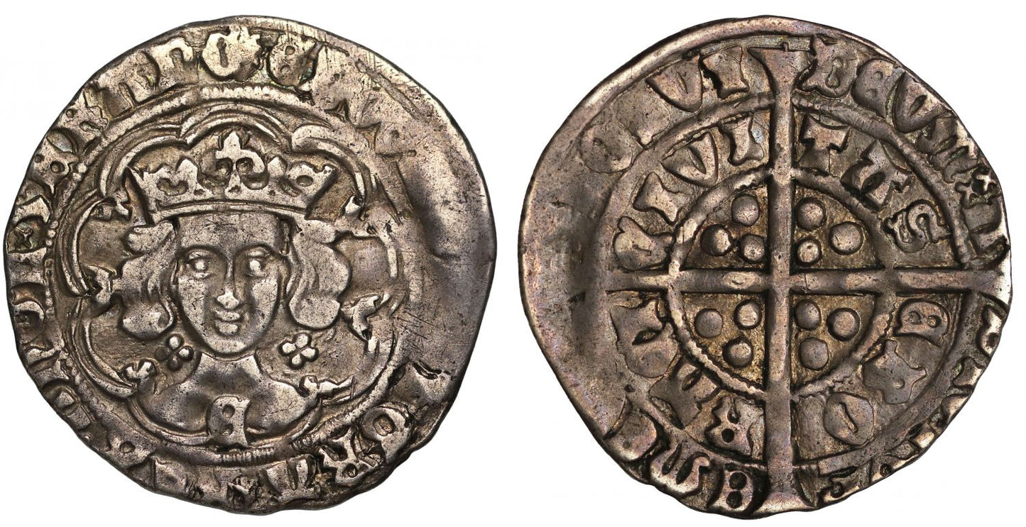 Edward IV Groat, light coinage, York Mint, mm sun, quatrefoils at neck