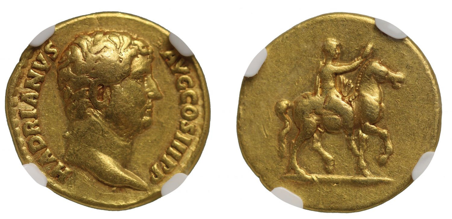 Hadrian, gold Aureus, NGC VF, 5/5, 4/5.