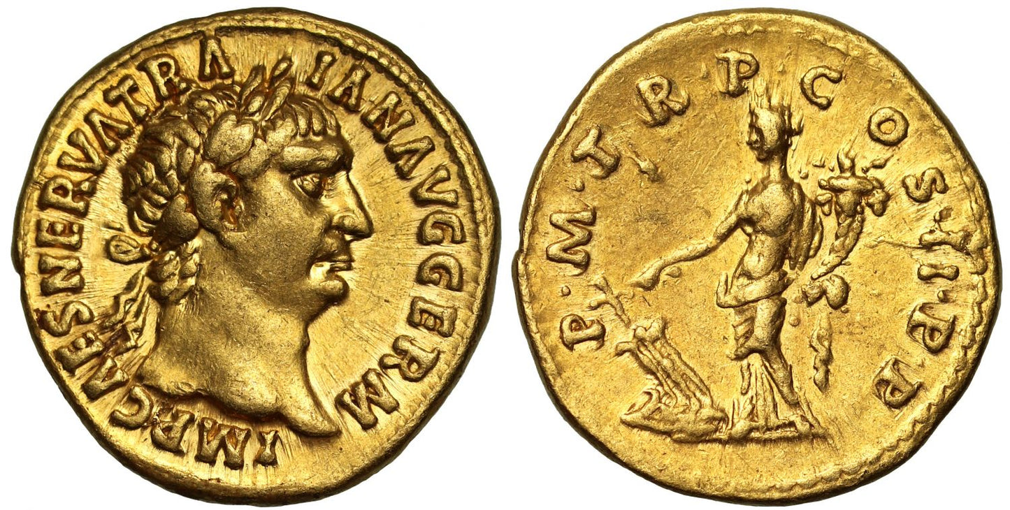 Trajan, gold Aureus, NGC XF 5/5 5/5