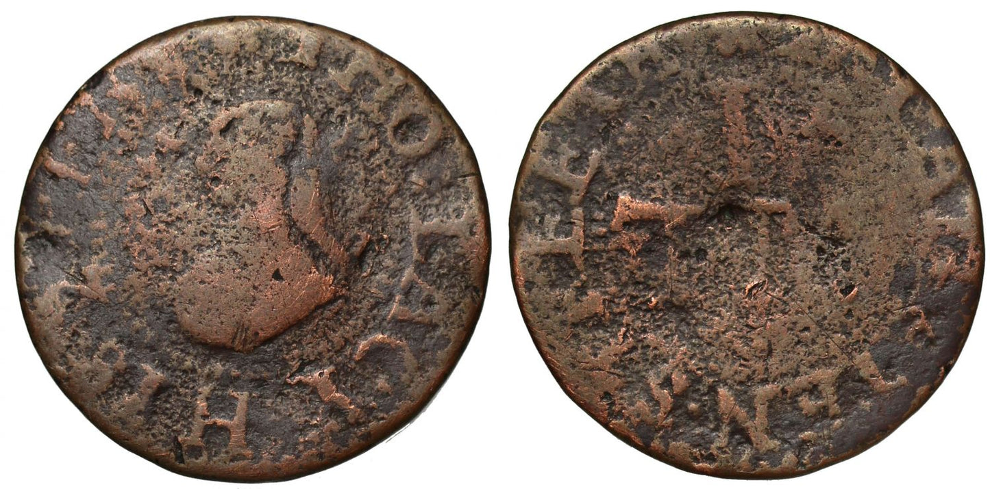 17th Century London Token, Cateaton Street, Thomas Lacy, bust of Roxcel Lana