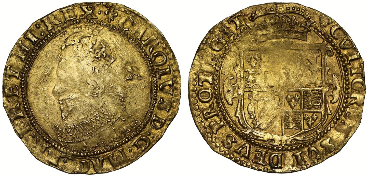 Charles I 1625 gold Double-Crown or Half-Unite, group A, mm Lis