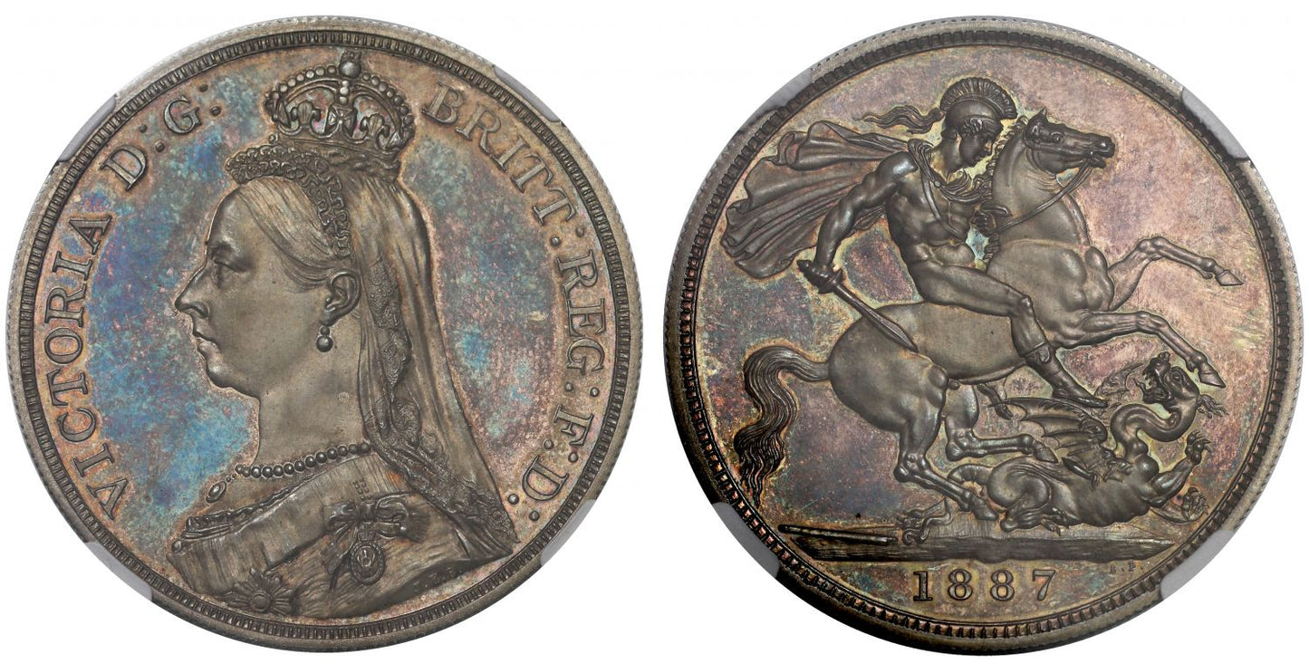 Victoria 1887 proof Crown, Golden Jubilee issue PF63 CAMEO