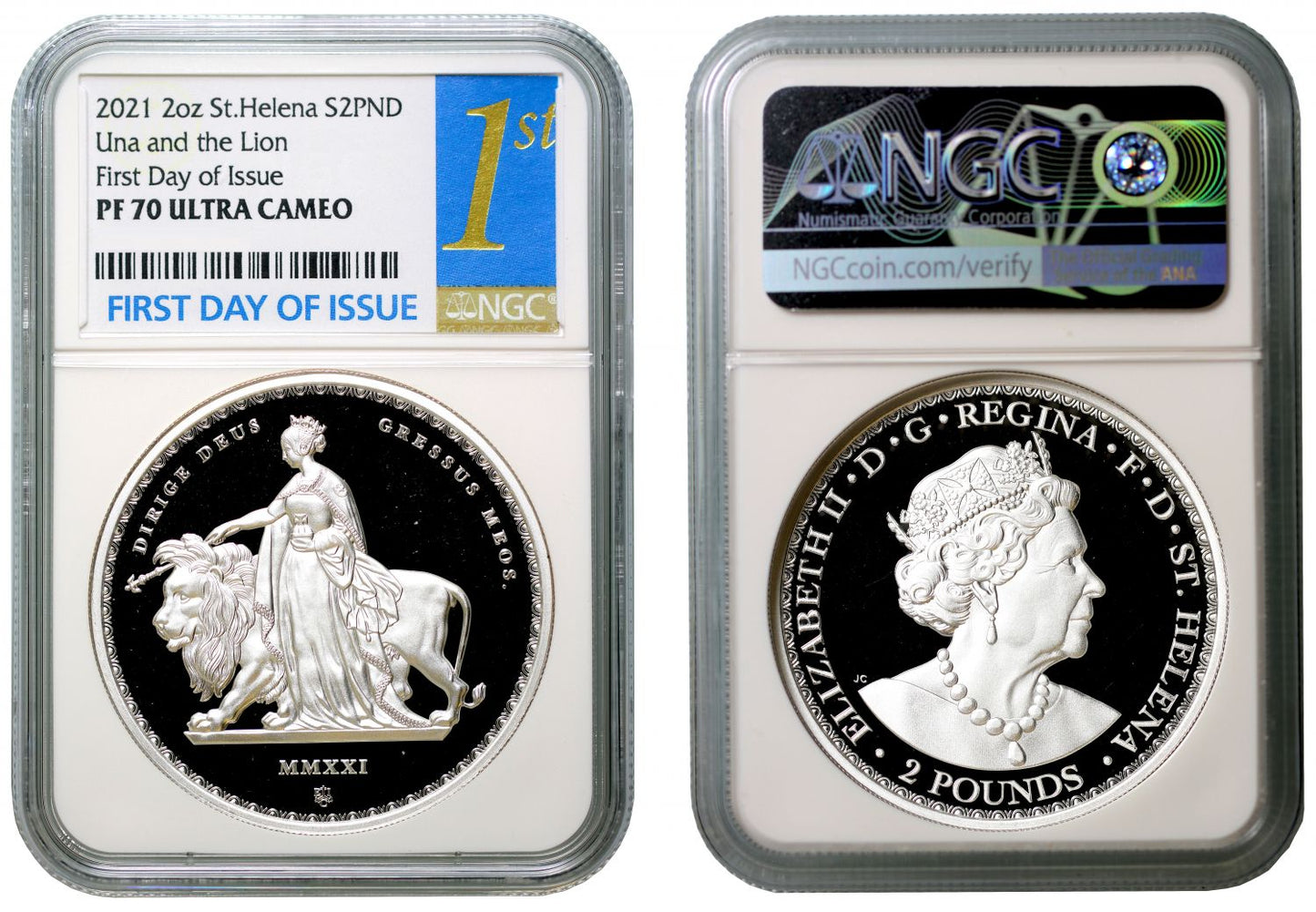 * QEII 2021 EIC PF70UC FDI silver 2oz Una & Lion