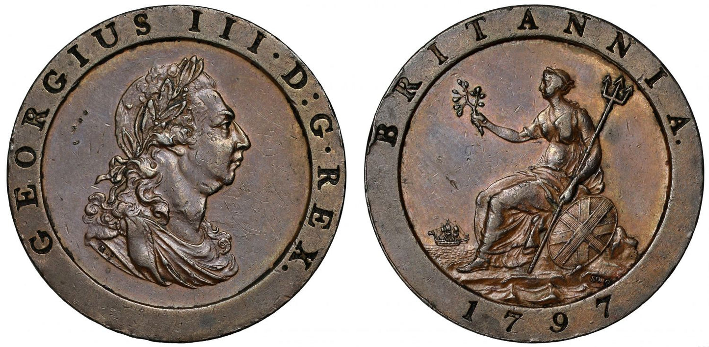 George III 1797 Cartwheel Penny, ten leaf obverse