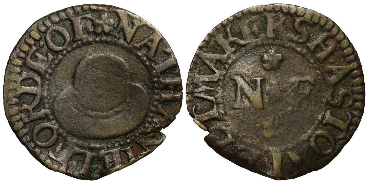 Dorset, 17th century Token, Shaftesbury, Nathaniel Forde, Farthing, feltmaker, hat
