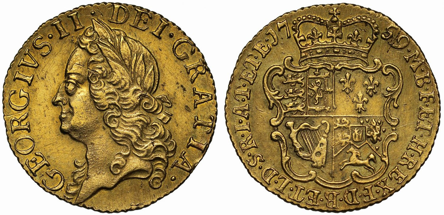 George II 1759 Half-Guinea, old head penultimate year
