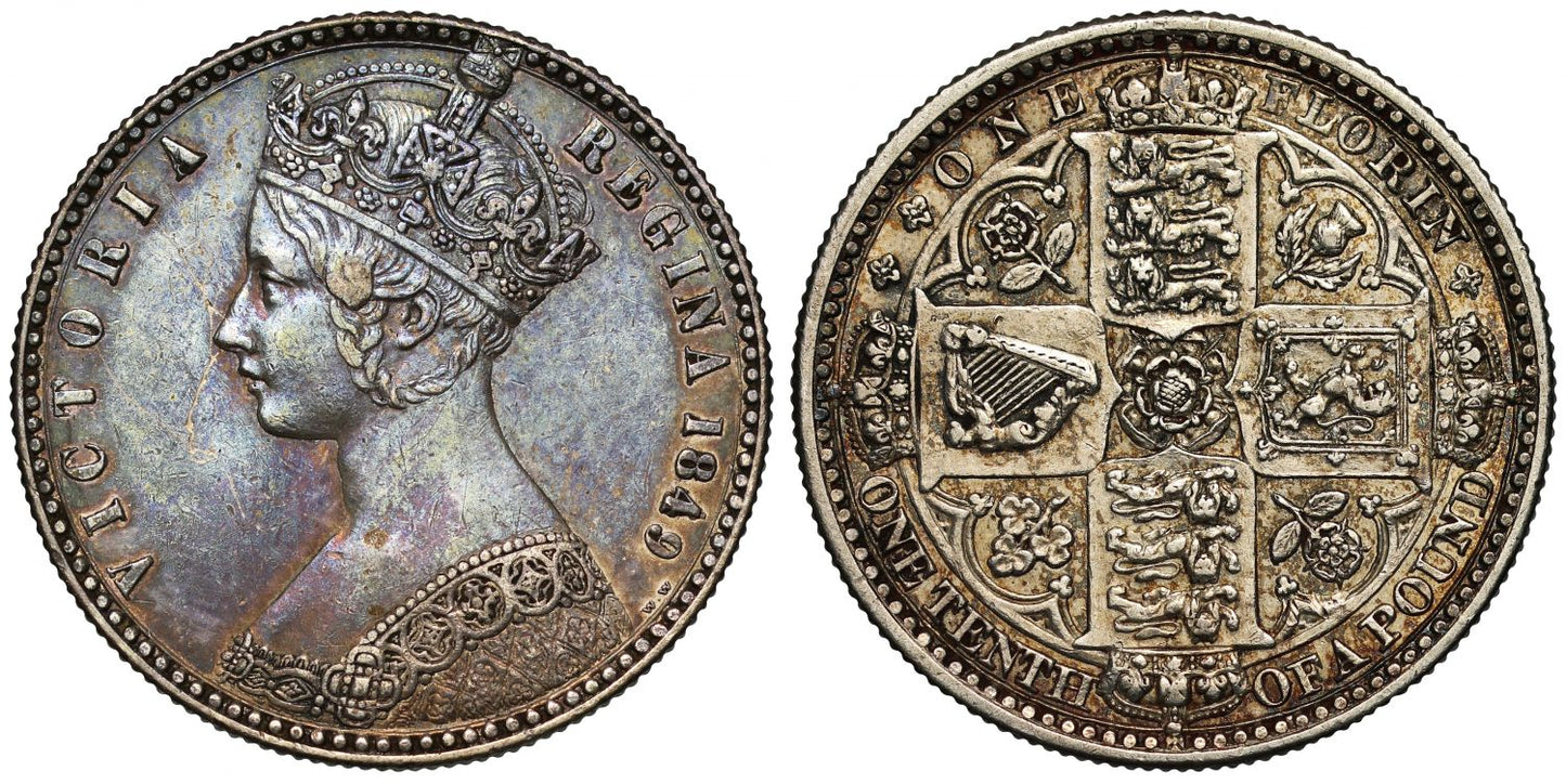 Victoria 1849 Godless Florin