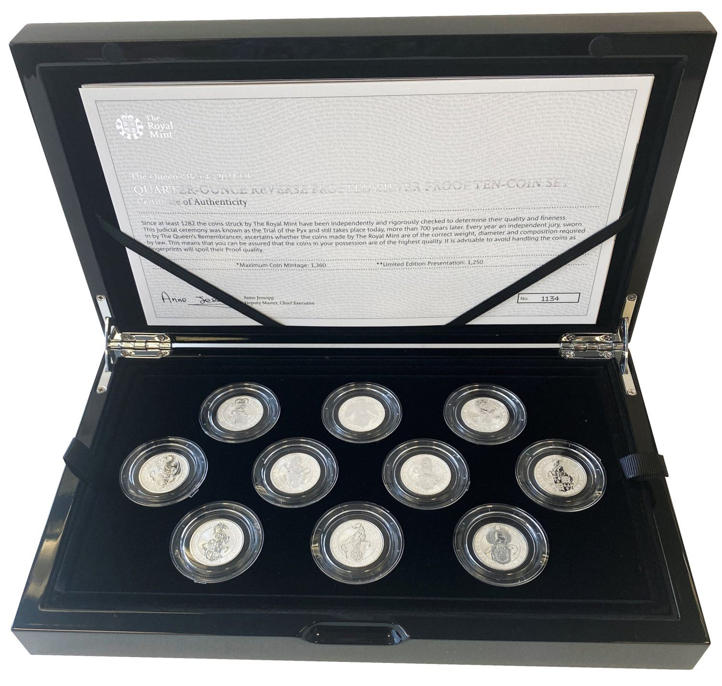 Elizabeth II 2021 silver proof 1/4oz QB 10-coin Set