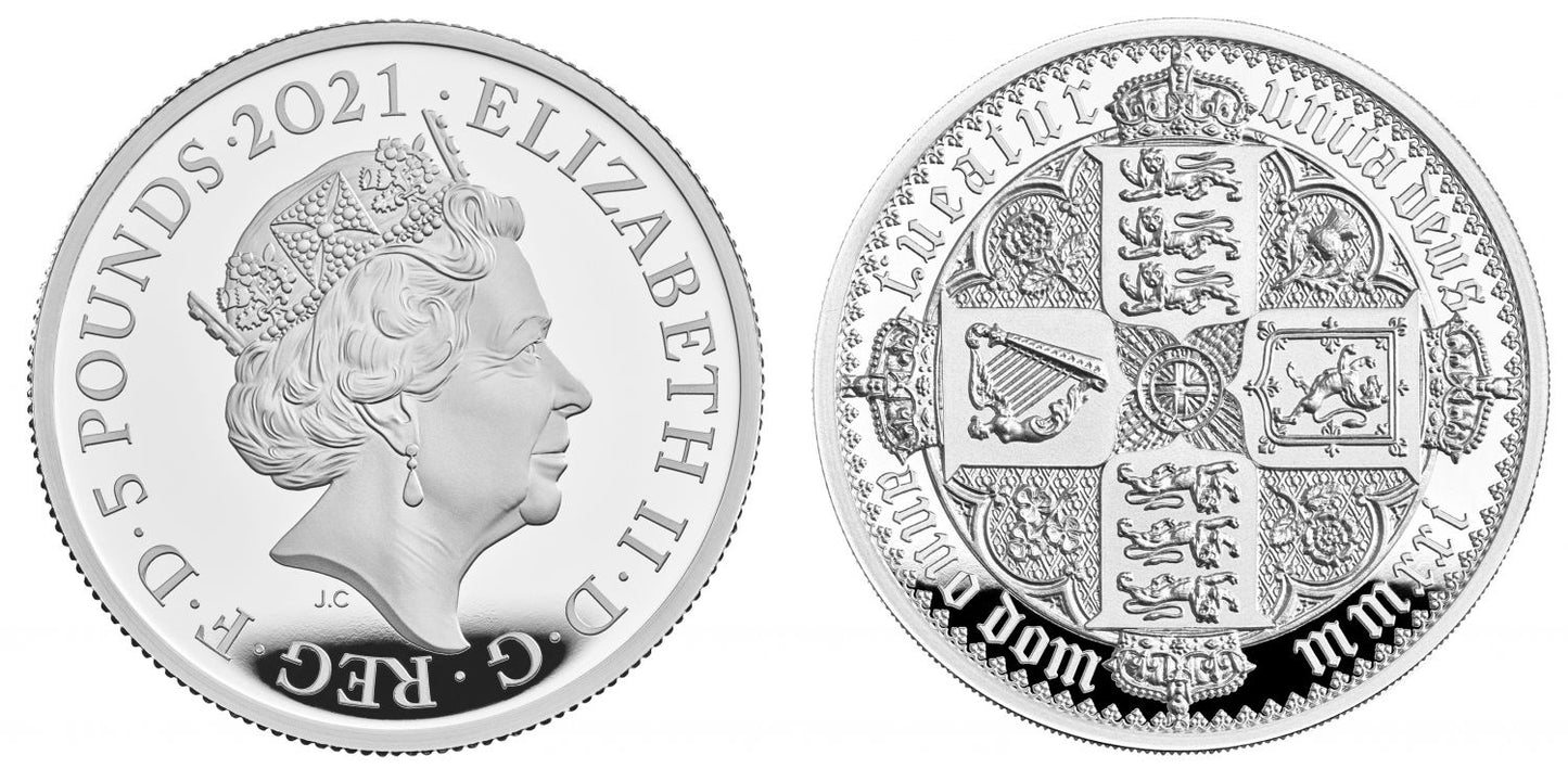 * QEII 2021 silver proof 2 oz Gothic Crown QA