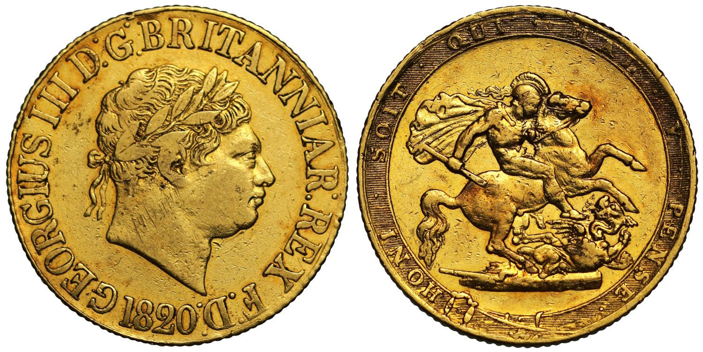 George III 1820 Sovereign, closed 2